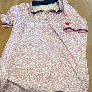 Greyson Pink Wolf/Sheep Pattern Polo - Lulu Country Club